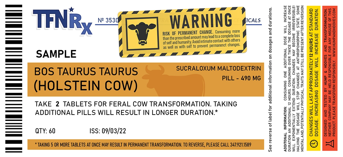TFRx - Holstein Cow Label